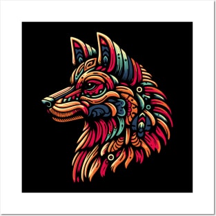 Design head wolf tribal style Posters and Art